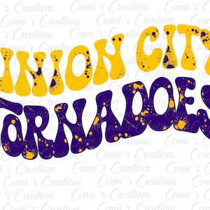 Union City Tornadoes Retro Groovy Digital Sublimation Design - png