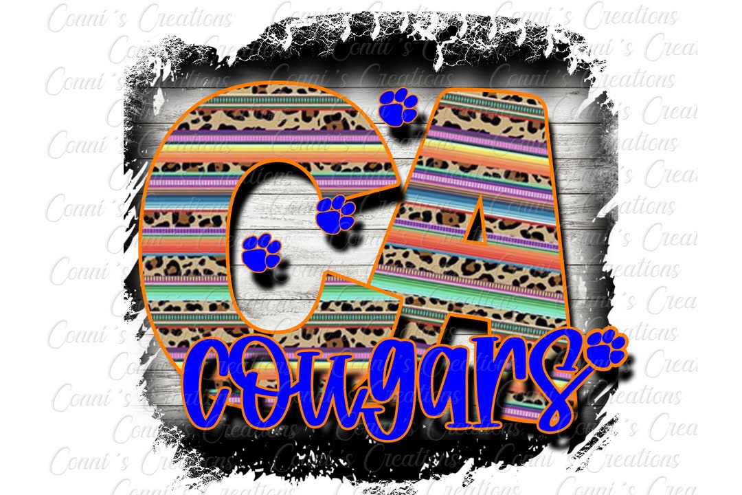 Columbia Academy Cougars Serape Digital Sublimation Design Etsy UK