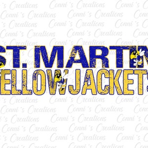 St. Martin Yellowjackets Digital Sublimation Design - png