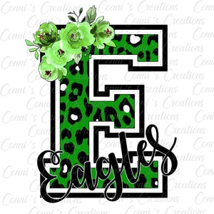 Eagels - E Leopard Print Sublimation Digital Design - PNG