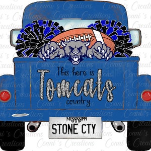 Stone County Tomcats - Vintage Truck - Digital Sublimation Design - png