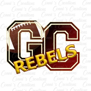 George County Rebels Football  digital Sublimation Design - png