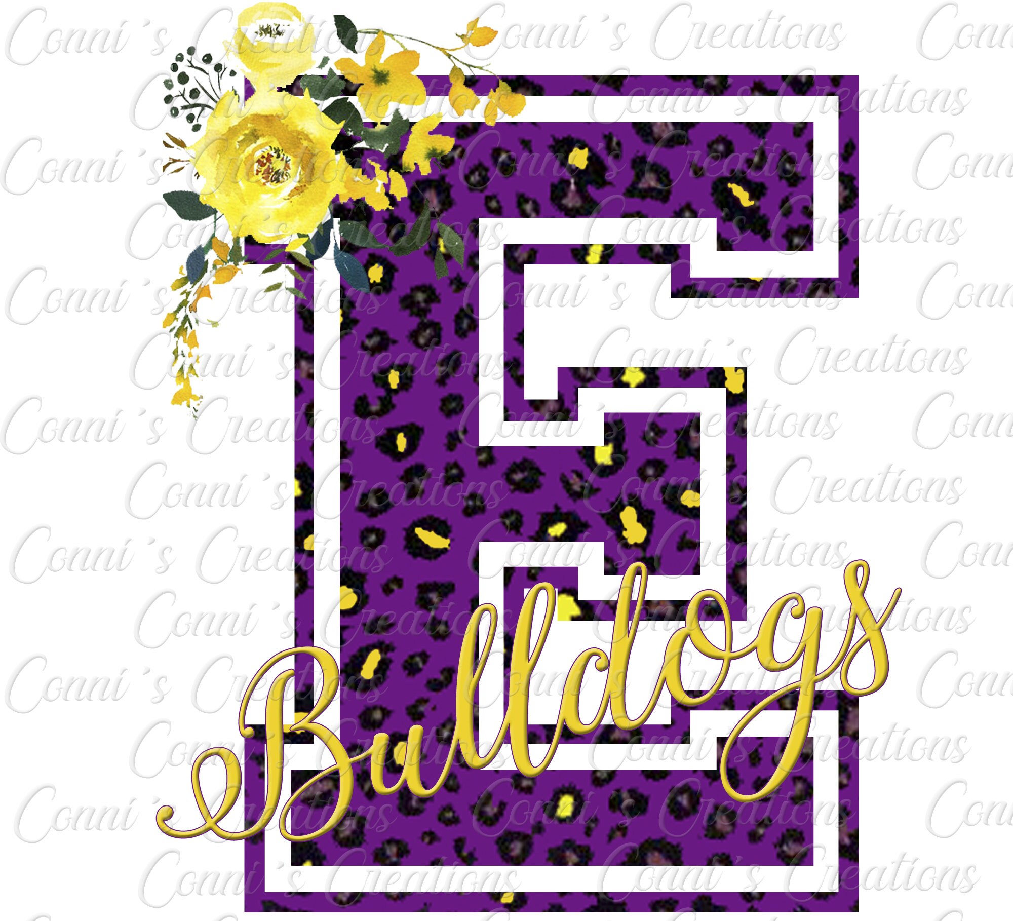 Everman Bulldogs E Leopard Print Sublimation Digital Design - PNG - Etsy