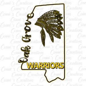 Diseño de sublimación digital Oak Grove Warriors - png