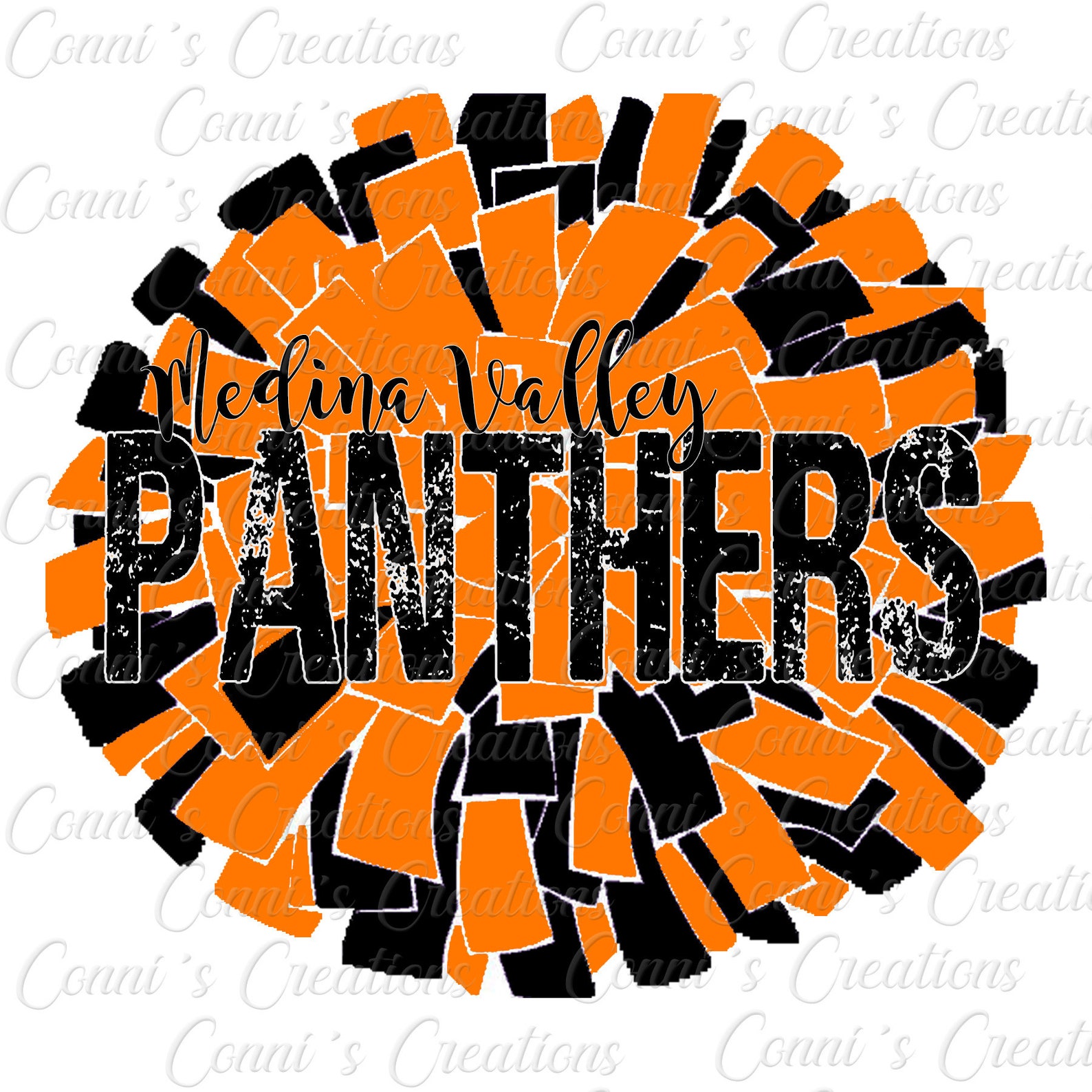 Medina Valley Panthers Pom Pom Digital Sublimation Design Etsy
