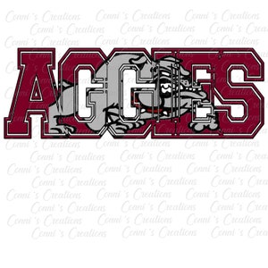 Forrest County Aggies Pom Pom Sublimation Digital Design - png