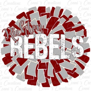Richton Rebels Pom Pom digital sublimation design - png