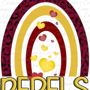 George County Rebels Rainbow Sublimation Digital Design - png