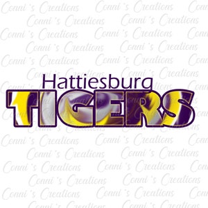 Hattiesburg Tigers TieDye Digital Sublimation Design PNG