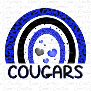 Brookhaven Academy Cougars Rainbow Digital Sublimation Design - png