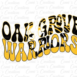 Diseño de sublimación digital retro de Oak Grove Warriors