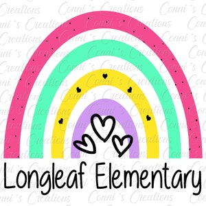 Longleaf Elementary Rainbow Digital Sublimation Design - png