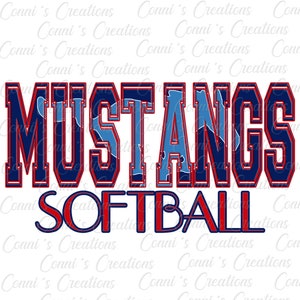 Mustangs Softball Digital Sublimation Design-png