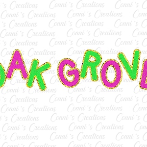 Oak Grove Warriors - Faux Chenille - diseño de sublimación digital - png