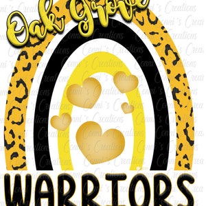 Oak Grove Warriors Rainbow- Diseño digital de sublimación - png