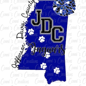 Jefferson Davis County Jaguars sublimation desing - png