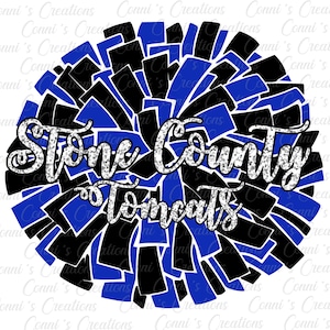 Stone County Tomcats Pom Pom Digital Sublimation Design - png