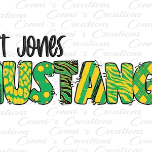 West Jones Mustangs Cute Digital Sublimation Design - png