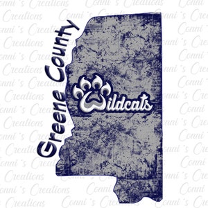 Greene County MS Wildcats sublimation digital design - png