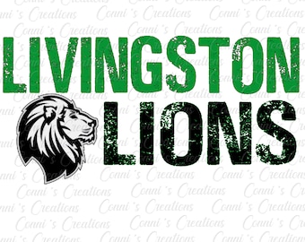 Livingston Lions Sublimation Digital Design - png