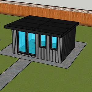 14ft x 10ft garden room plans - build your own garden room - detailed DIY plans - 3D drawings and instructions - metric (mm)
