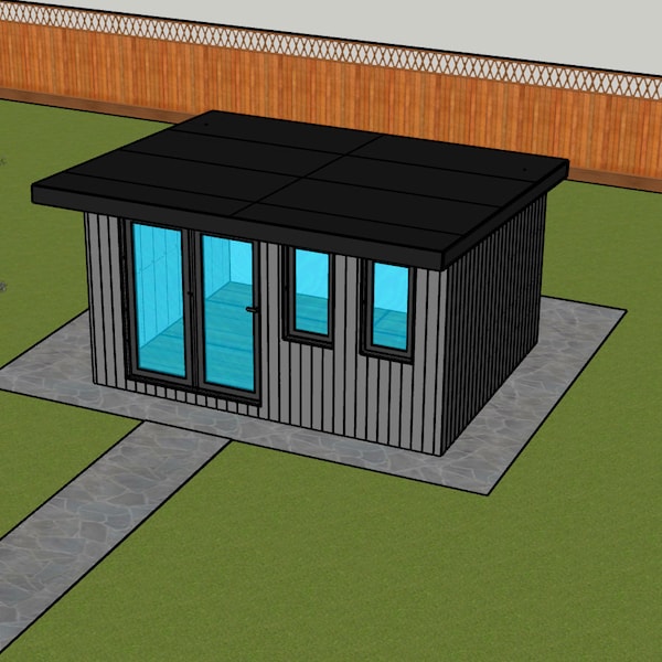 Plans de salon de jardin de 14 pieds x 10 pieds - construisez votre propre salon de jardin - plans de bricolage détaillés - dessins 3D et instructions - métrique (mm)