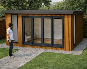Insulated Garden Room Plans – 5×4m (16x14ft) DIY Insulated Office, 3D Model (PDF Build Guide)