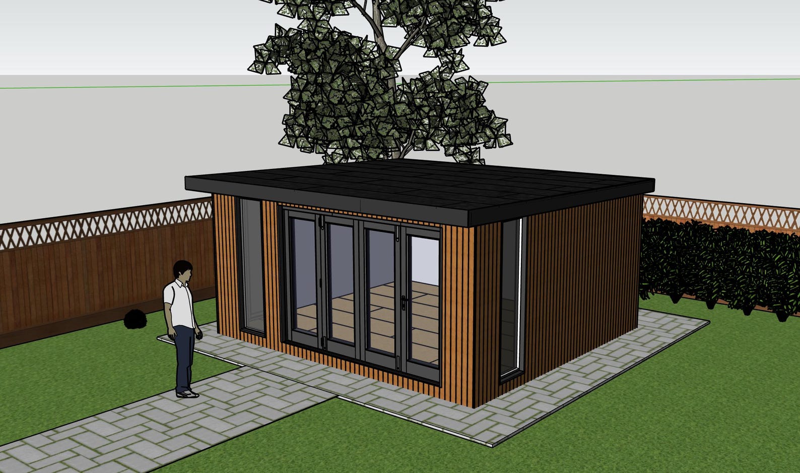 5×4m (16x14ft) Garden Room Plans + 3D Model – Full Build Instructions, Insulated Garden Office PDF