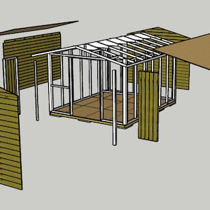 12ft x 10ft shed plans - build your own shed - detailed DIY shed plans - 3D plans and instructions - metric (mm)