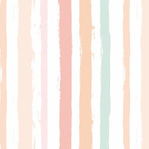 May include: Abstract pattern with vertical stripes in shades of peach, pink, and light green on a white background.