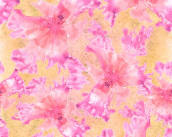 20035# 4 stretch way polyester spandex watercolor flower print for swimwear, bikini, dancewear, Support Custom Print, Price sold by Yard