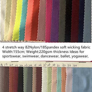 4 stretch way 82 Nylon/18 Spandex fabric 220gsm works dancewear, bikini, yogawear, activewear, leggings, gym, diy, Price sold by Yard