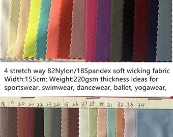 4 stretch way 82 Nylon/18 Spandex fabric 220gsm works dancewear, bikini, yogawear, activewear, leggings, gym, diy, Price sold by Yard