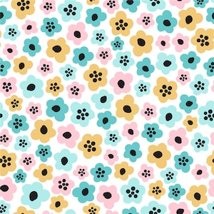 53686# 4 stretch way polyester /spandex matt stretch fabric small flower print works for bikini, Support Custom Print,Price sold by Yard