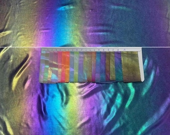4 stretch way 89polyester 11spandex shiny rainbow foil fabric 190gsm works dancewear, bikini sportswear, gym, leggings, diy, sold Yard
