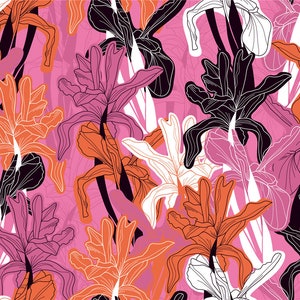 53612# 4 stretch way polyester /spandex matt tropical flower fabric print work for swimwear Support Custom Print, Price sold by Yard