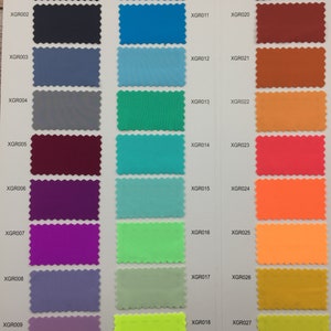 45 Solid colors 4 stretch way 80Nylon / 20Spandex matt  Solid Colors - Weight 200GSM works for swimwear,boutique Price sold by Yard
