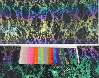 4 stretch way 89polyester 11spandex shiny snake foil fabric 190gsm weight works dancewear, bikini sportswear, gym, leggings, diy, sold Yard
