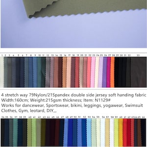 4 stretch way 79Nylon/21Spandex thicker fabric 215gsm works dancewear, bikini, yogawear, activewear, leggings, gym, diy, Price sold by Yard