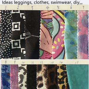 4 stretch way 88 Polyester/12 Spandex fabric print stock 165 gsm works dancewear, accesories, bikini  gym, headband, bow, Price sold by Yard