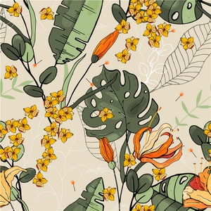 53700# 4 stretch way polyester /spandex matt stretch tropical leaves fabric print works for bikini, Support Custom Print,Price sold by Yard