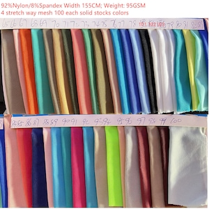 4 stretch way 92Nylon / 8Spandex 40D power mesh solid 65-103 Color - works for lingerie, bodywear, dancewear, leotard, Price sold by Yard