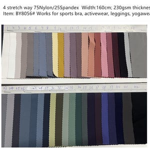 4 stretch way 75Nylon/25 Spandex fabric 230gsm weight works dancewear, bikini, lingerie, bodywear, accessories, activewear, Price sold Yard