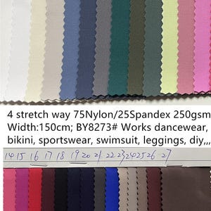 4 stretch way 75Nylon/25 Spandex fabric 250gsm weight works dancewear, bikini, lingerie, bodywear, accessories, activewear, Price sold Yard