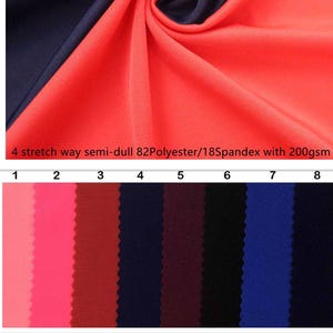 4 stretch way semi-dull 82Polyester/18 Spandex fabric 200gsm weight works dancewear, bikini sportswear, activewear, gym, Price sold by Yard