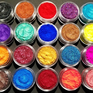 10 Piece Eyeshadow Pigment Shimmer & Matte Assorted Sampler Color Set Mica Cosmetic Mineral Makeup 3 Gram Size