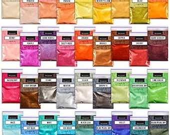 Assorted Mica Pigment Powders, Cosmetic Grade Mineral Mica for Epoxy, Resin, Slime, Paint