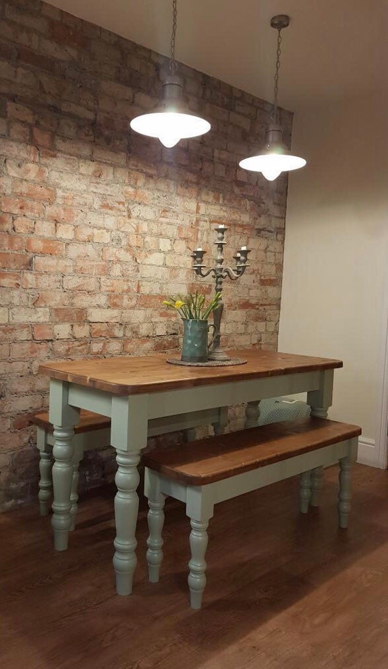 Farmhouse Dining Table 6ft X 2ft and One 5ft Bench in Any Etsy