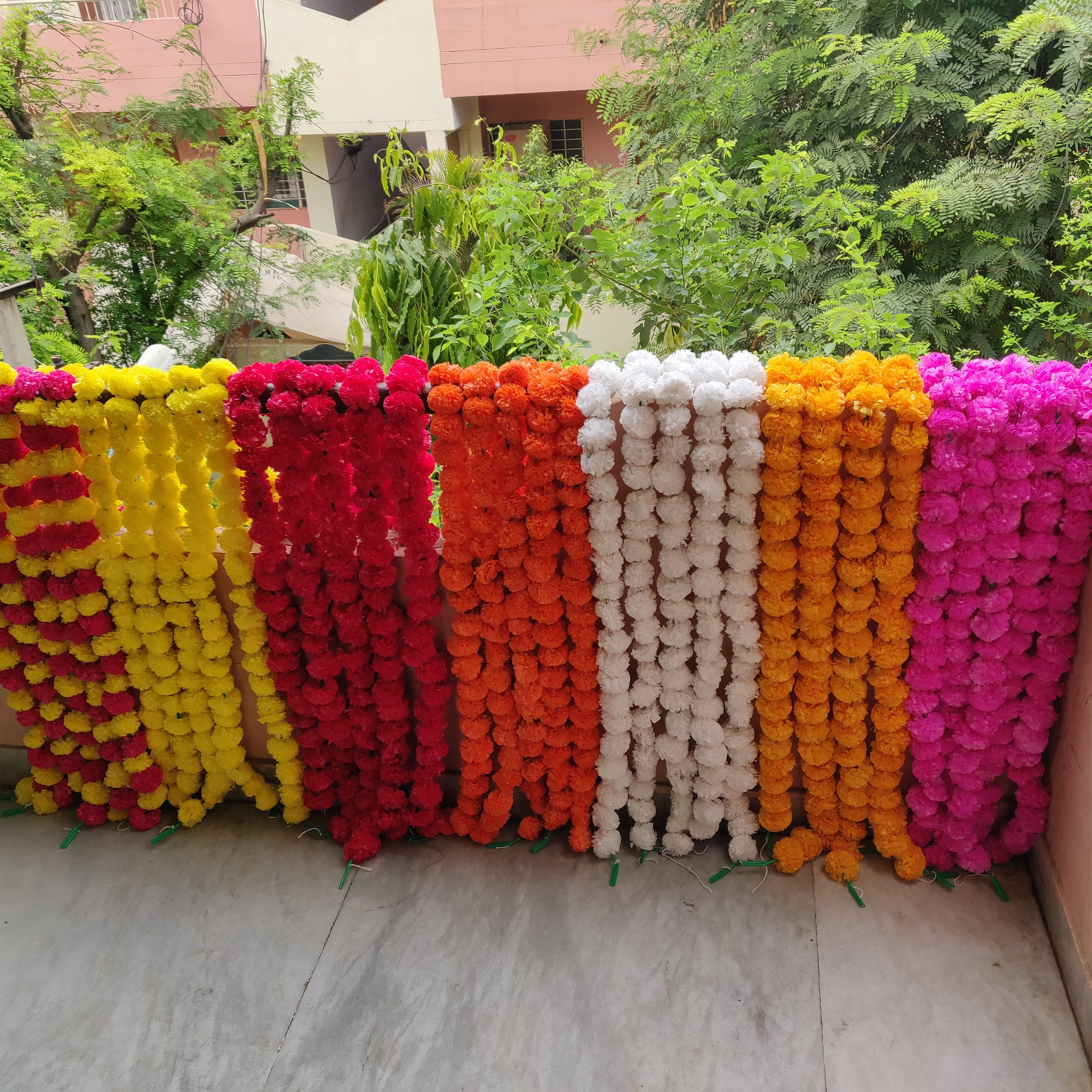 50 PCs Indian Wedding Home Decor Event Home Decor Artificial Flower String 