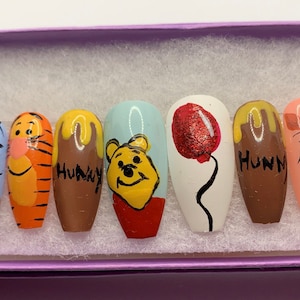 Winnie the Pooh inspired Nails